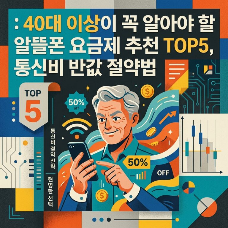 ai thumbnail poster 40대 이상이 꼭 알아야 할 알뜰폰 요금제 추천 TOP5 통신비 반값 절약법 1788266132